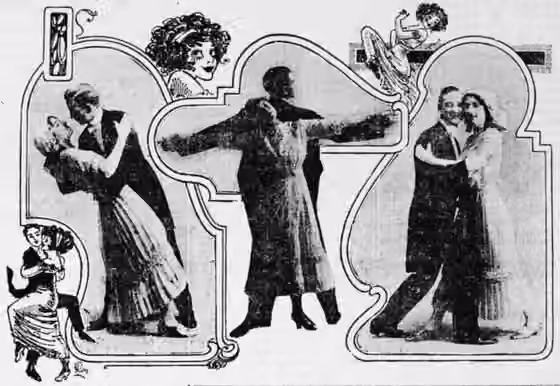Texas Tommy (dance) — Illustration of an article about the Texas Tommy dance from The Salt Lake Tribune in 1912.