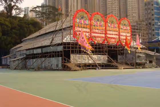 Ritual opera — Temporary bamboo framed theatre for devotional Cantonese opera performances