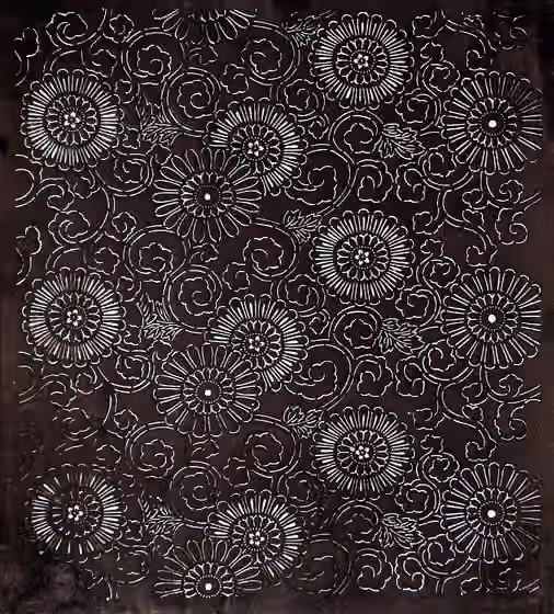 Ise katagami — Japanese Katagami Stencil/ Floral Ornament.