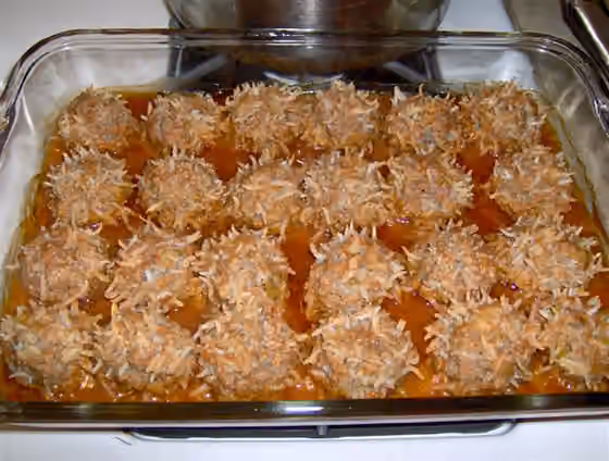 Porcupine meatballs — Chip's cousin brought this dish to us!