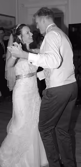 First dance — A bride and groom enjoying their first dance at their wedding.