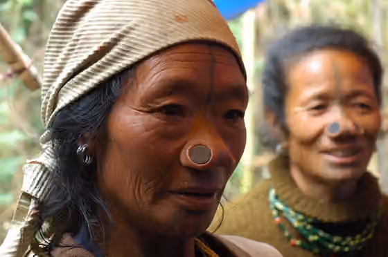 suku Apatani — Apatani tribal women, Ziro, Arunachal Pradesh, India.