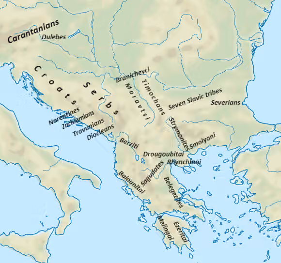 Praedenecenti — Approximate location of South Slavic tribes in the Early Middle Ages, excluding: (1) a small tribe of Kanalites situated between the Travunians and Diocleans in today's Konavle, Croatia (2) Guduscani from the early 9th century whose exact…