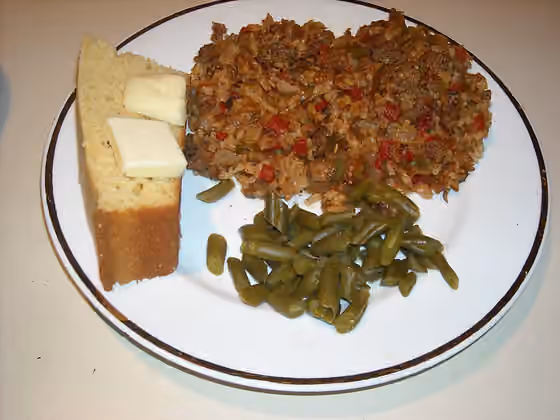 Hash (food) — Texas Hash and Cornbread