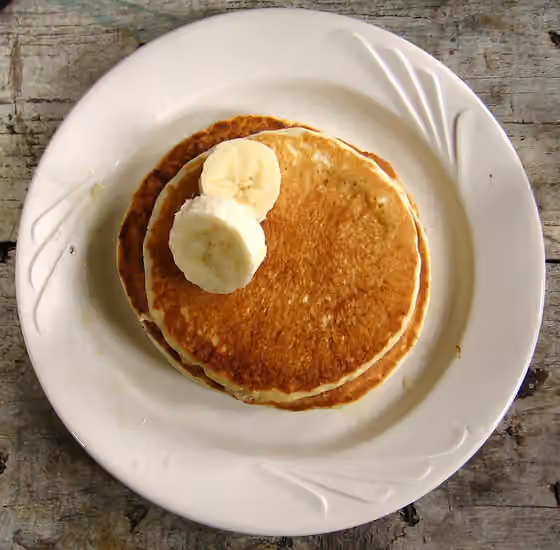 kue dadar — Pancakes with banana slices, Seattle, Washington, USA
