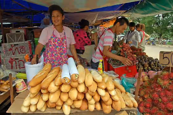 Masakan Laos — Food vendors in Laos