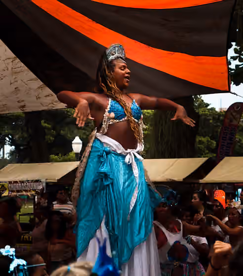 Brazilian Yorubas — A Girô Project dancer honors Yemanjá, the African sea goddess brought to Brazil by enslaved peoples.