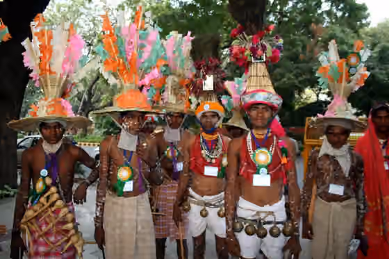 Kokna (tribe) — A group of Kokna tribals after performing in Delhi