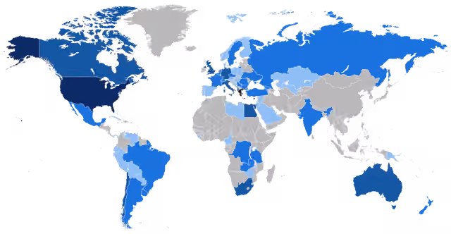 orang Yunani — Map of the Greek people around the world.
