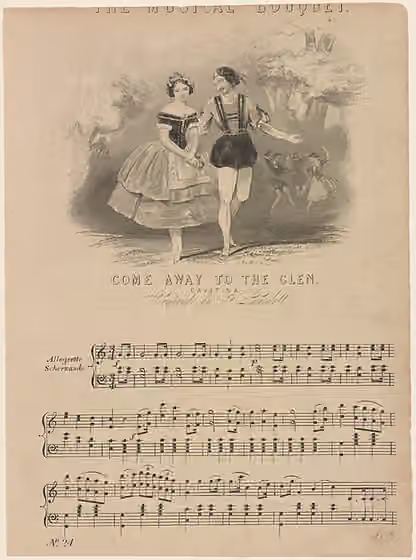 Cavatina — * Depicts Grisi and Perrot standing in a wooded area.