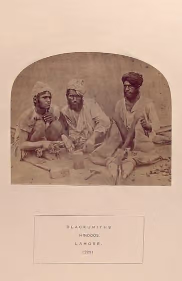 Lohar (caste) — * Caption box printed on mount measures 36 x 79 mm.