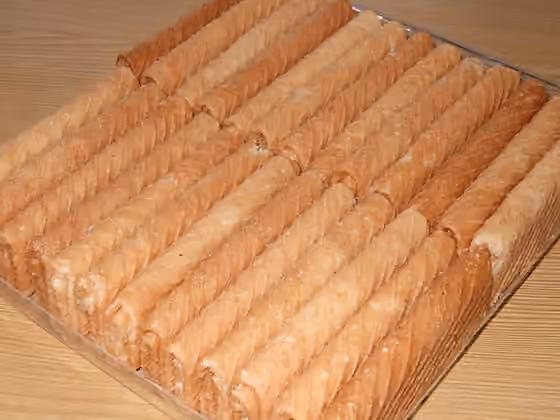 semprong — Kue semprong, crispy rolls made of rice flour and coconut milk