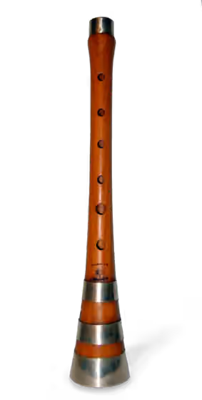Gralla (instrument) — Gralla seca amb tres argolles metàl·liques de l'obrador el Palmerar, construïda per Xavier Orriols