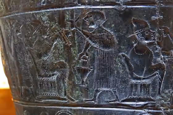 Toreutics — Décor figuré d'une situle (détail) de l'âge du fer bronze trouvé à Vače (Slovénie) environ 500 avant J.-C.