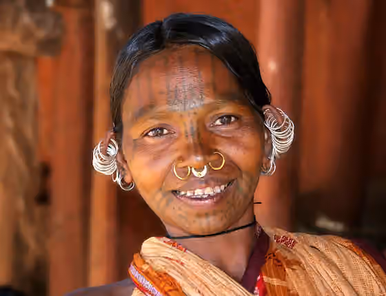 Khond people — An ethnic Adivasi woman from the Kutia Khond tribal group in Orissa , India .