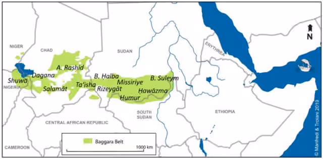 Humr — The Baggara Belt and its main tribes: Shuwa tribe Dagana Awlad Rashid tribe Taʽisha tribe Salamāt tribe Bānu Ḥalba tribe Rizeygāt tribe Missiriye tribe Ḥumur tribe Ḥawāzma tribe Bānu Sulēym tribe