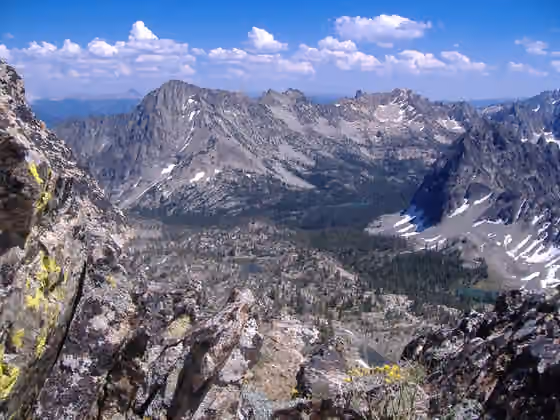 Tukudeka — The Sawtooth Mountains with the White Cloud Mountains in the background