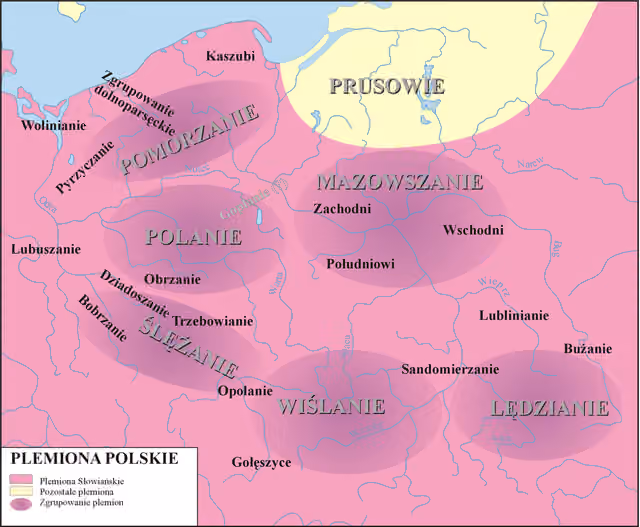 Lendians — Mapa plemion polskich