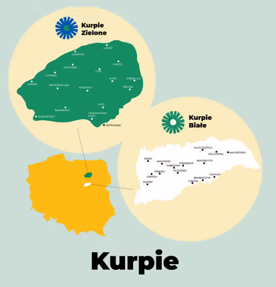 Kurpie — Kurpie Zielone i Białe (mapki)