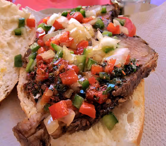 Bondiola sandwich — Pork sandwich with the fixings!