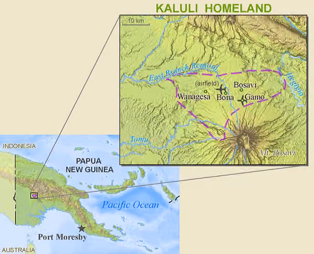 Kaluli people — A map of the Kaluli's homeland.