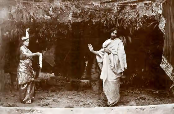 Rabindra Sangeet — Rabindranath Tagore and Indira Devi in Valmiki-Pratibha, 1881.