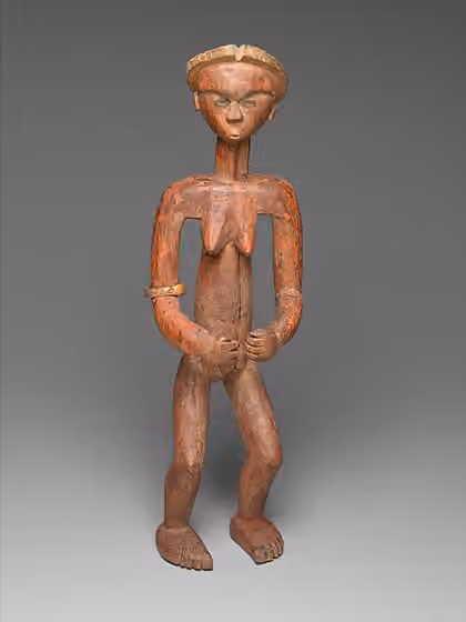 Mitsogo people — This female gheonga figure most likely accompanied a male figure in a Bwiti shrine.