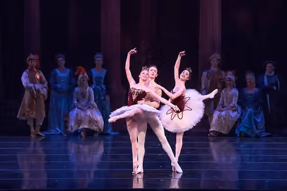 Pas de trois — Dancers Lilliana Hagerman, Amanda DeVenuta, and James Kirby Rogers.