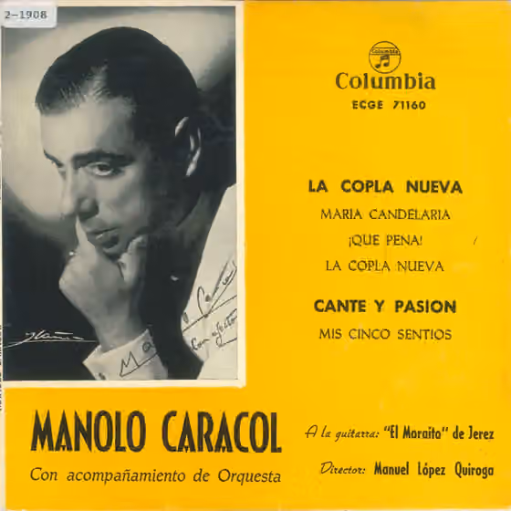 Copla (music) — portada del single de Manolo Caracol con Manuel Morao