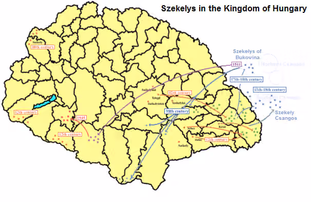 Székely Bukovina — Migration map