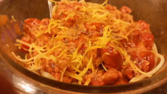 Spageti Filipina — Filipino style spaghetti made in Chula Vista