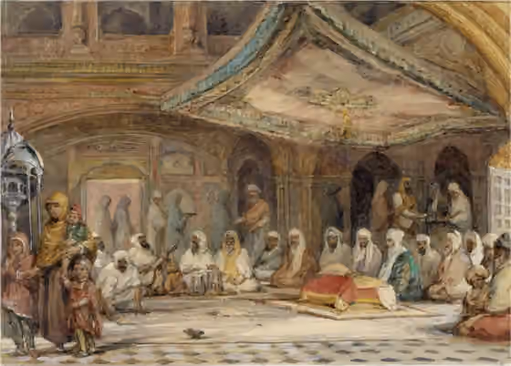 Sikh music — Sikh musicians singing and playing in the interior of the Golden Temple, Amritsar.