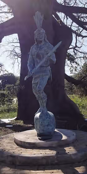 Taíno — Statue of Agüeybaná II, El Bravo, at the Monument to Agüeybaná II, El Bravo, Park, at the intersection of the Ponce Bypass and the Ave.