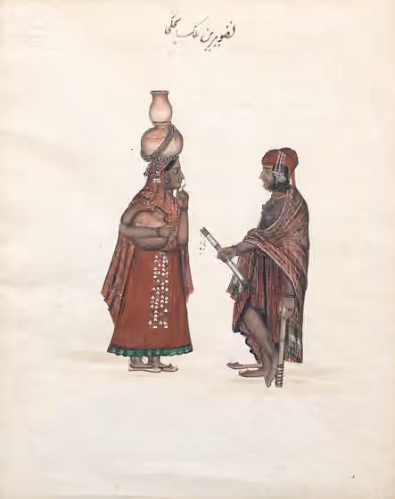 Saraiki people — Painting of Saraikis (or Seraikis) from a series of twelve paintings, ca.1850.