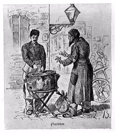 Plasenta (botani) — A Greek maker of plăcintă (a style of pie), Bucharest, 1880