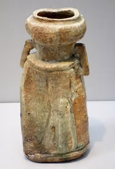 Iga ware — Flower Vase with Lugs, Iga ware, Edo period, 17th century.