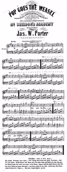 Pop Goes the Weasel — Pop goes the Weasel , piano arrangement by Jas.