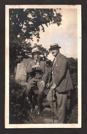English Pastoral School — The composers Gustav Holst and Ralph Vaughan Williams walking in the Malvern Hills, September 1921.
