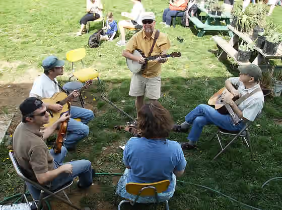 Old-time music — Old-time country band The Lotus Eaters at the Our Community Place plant sale April 19, 2008.