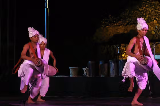Meitei Sankirtana — The Pung cholom is a Manipuri dance.
