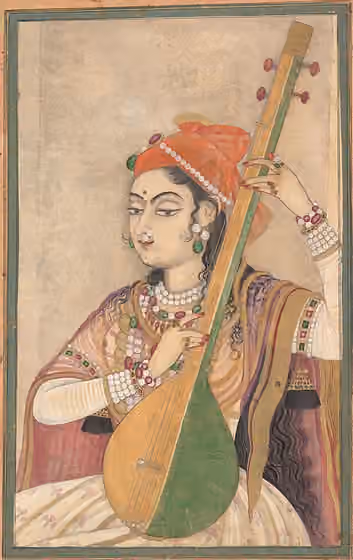 Music of Rajasthan — A Lady Playing the Tanpura, ca.