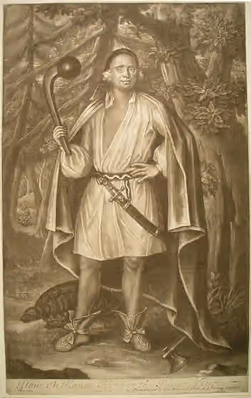 Mohicans — Portrait of Etow Oh Koam, one of the Four Mohawk Kings .