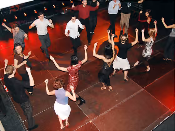 Chacarera — Dancing chcarera around midnight during the milonga in Montownia theater on Konopnicka 6 in Warsaw, Poland on November 30, 2007; i.e.