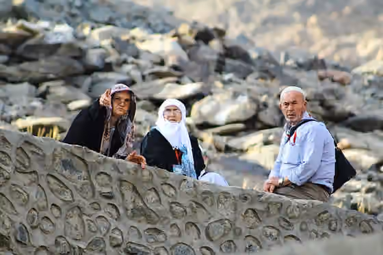 Turks in Saudi Arabia — Turkish pilgrims, visiting Saudi Arabia to perform Umrah, are seen at the valley of Jabal Thawr.