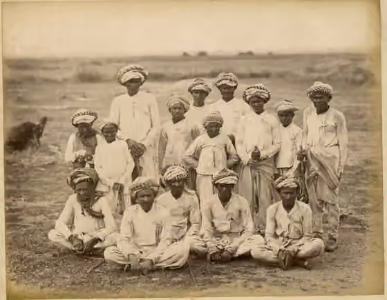 Sindhi Bhils — A group of Bheel men and boys; an albumen photo, c.1880's Source: ebay, Oct.