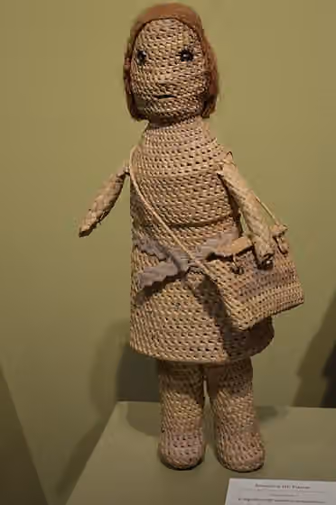 Pame people — Doll made of knotted plant fiber of the Pame people in San Luis Potosi at the El Norte, su materia, su artesania at the Museo de Arte Popular in Mexico City