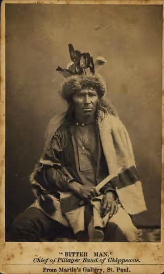 Pillager Band of Chippewa Indians — Bitter-Man Chief of the Pillager band of Chippewa.
