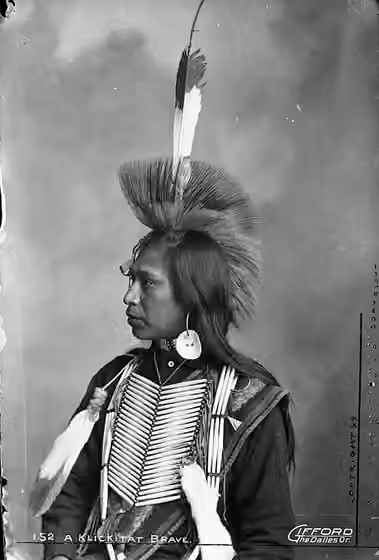Klickitat people — A Native American Klickitat Brave, 1899.