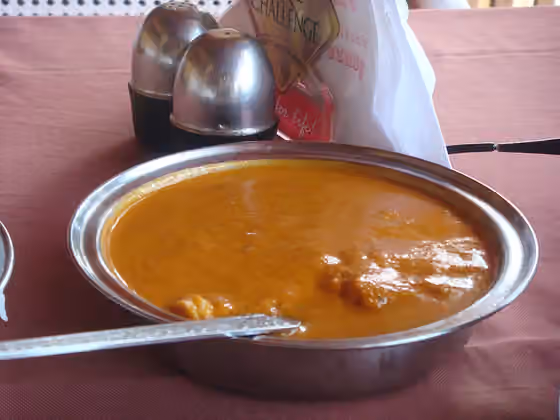Goan cuisine — Goan prawn curry at a restaurant in Calangute, Goa.