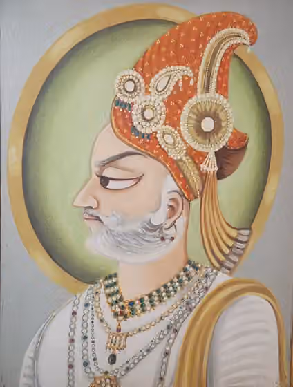 Taoni — Painting Of Maharaja Jaisal Singh inside Jaisalmer Fort